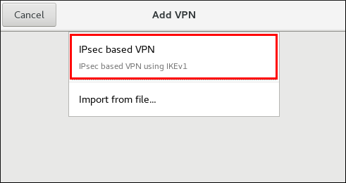 在 IPsec 模式上配置 VPN